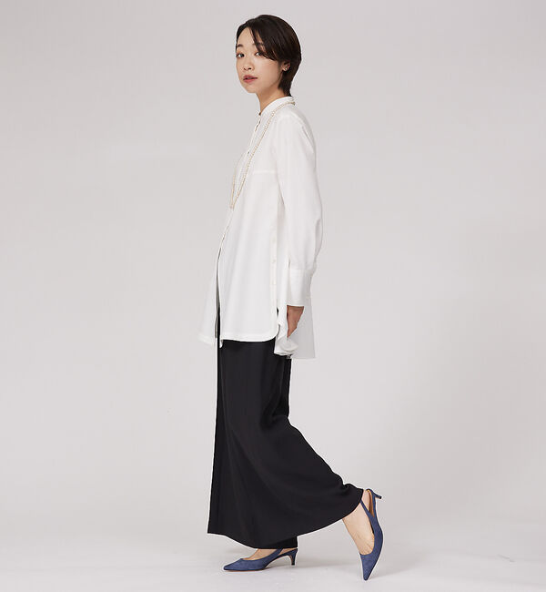 qualite「サイドボタンドレープブラウス」|シャツ・ブラウス|