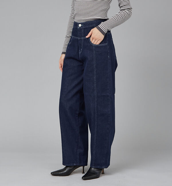 qualite「【SERGE de blue】レトロ　ウエスタンデニムパンツ」|デニム|