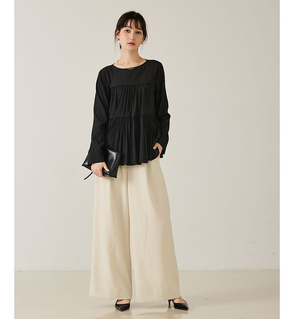 qualite「エアーフローティアードブラウス」|シャツ・ブラウス|