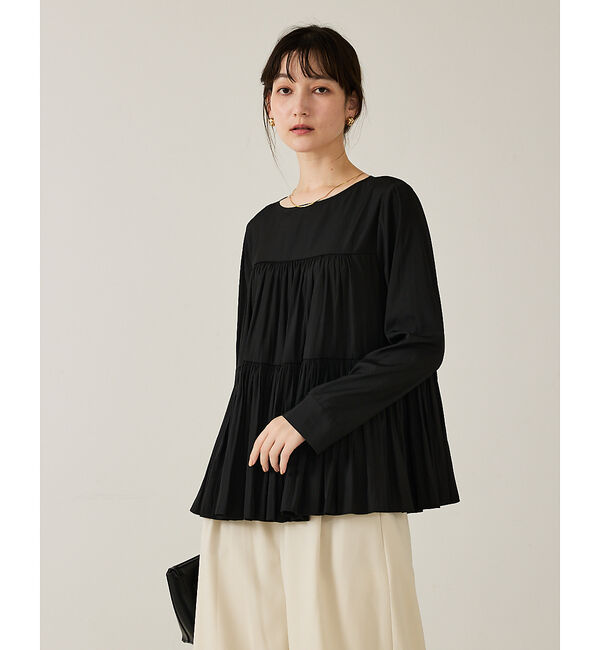 qualite「エアーフローティアードブラウス」|シャツ・ブラウス|