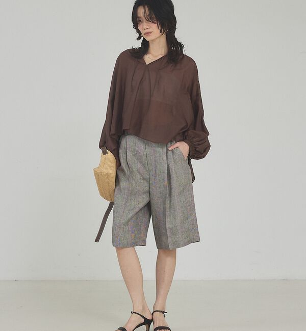 qualite「【大人のショートパンツ】ラメリネンショートパンツ/セットアップ対応【予約】」|その他|
