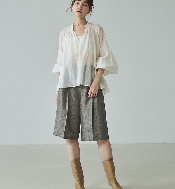 qualite「【大人のショートパンツ】ラメリネンショートパンツ/セットアップ対応【予約】」|その他|