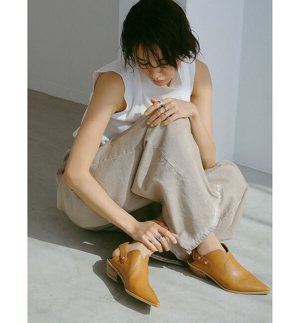 AU BANNISTER「鳳山えり&times;Au BANNISTERコラボ　晴雨兼用ウエスタンミュール」|レインシューズ|