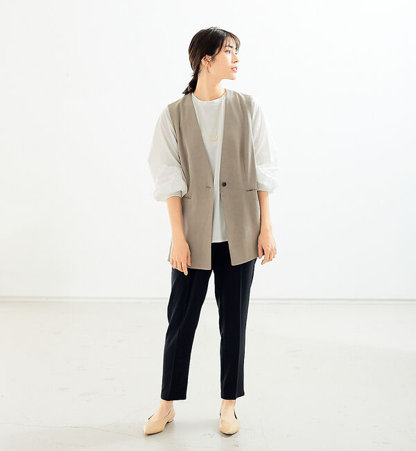 abahouse mavie「袖ボリュームコンビプルオーバー」|Tシャツ・カットソー|