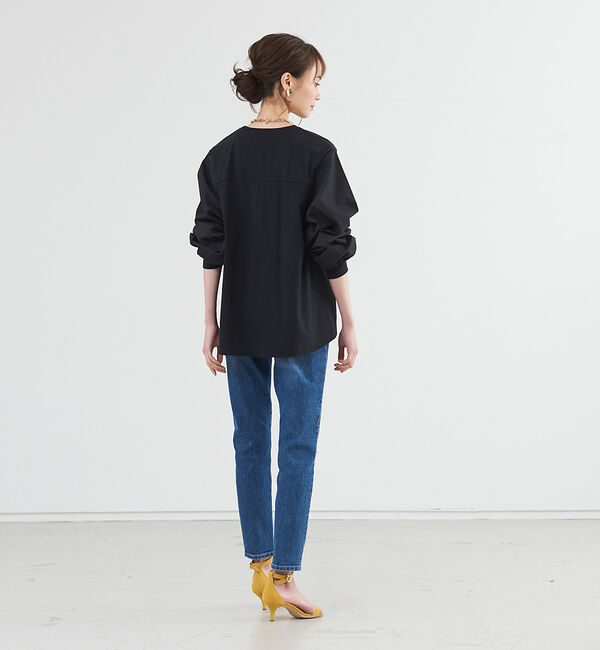 abahouse mavie「袖ボリュームコンビプルオーバー」|Tシャツ・カットソー|