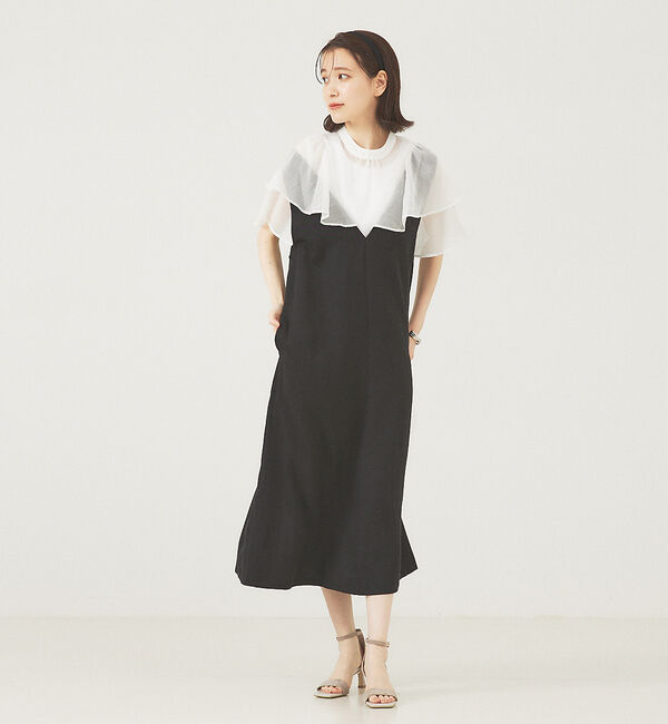 abahouse mavie「【大人のいちまんワンピ】2WAYジャンパースカート」|ジャンパースカート|ブラック