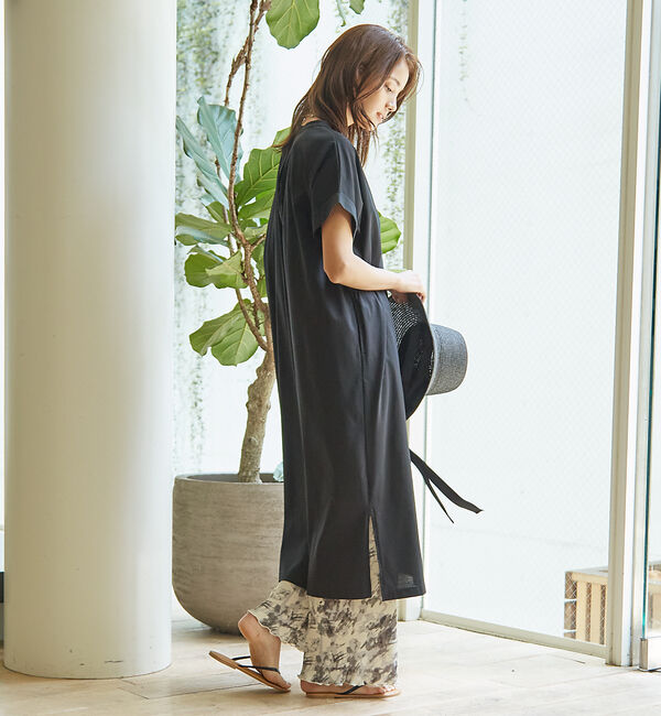 abahouse mavie「【大人のいちまんワンピ】シルケット天竺スキッパーワンピース」|ワンピース|