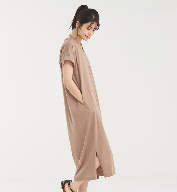 abahouse mavie「【大人のいちまんワンピ】シルケット天竺スキッパーワンピース」|ワンピース|