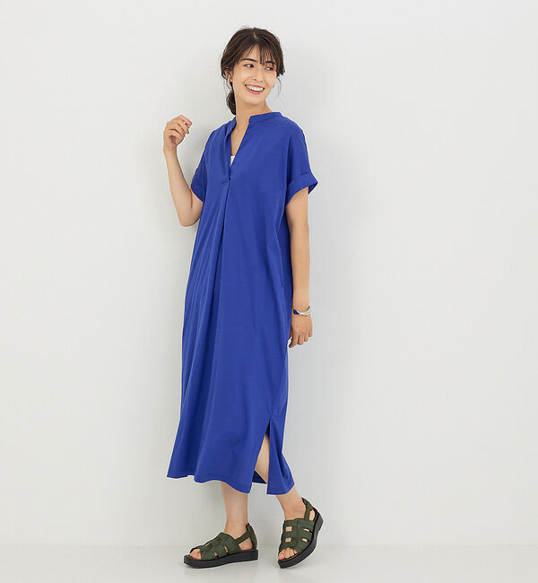 abahouse mavie「【大人のいちまんワンピ】シルケット天竺スキッパーワンピース」|ワンピース|