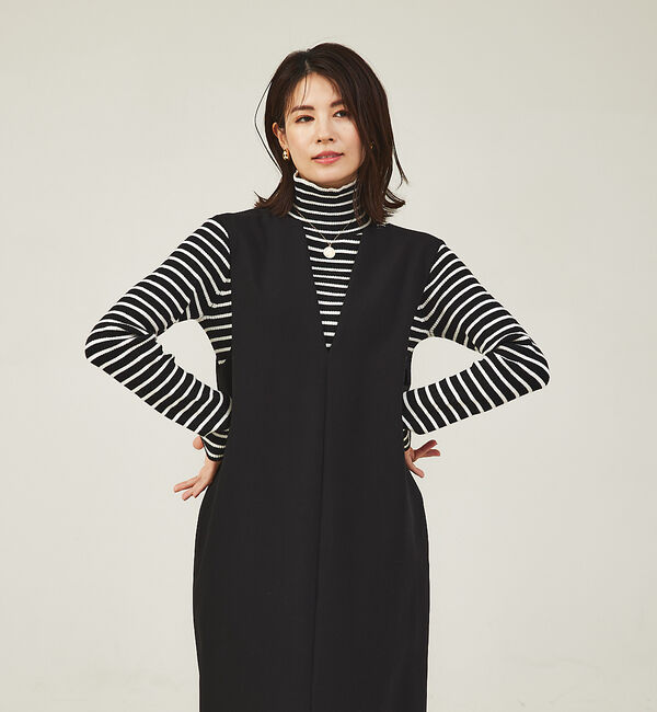 abahouse mavie「【大人のいちまんワンピ】ダブルクロスジャンパーワンピ」|ジャンパースカート|