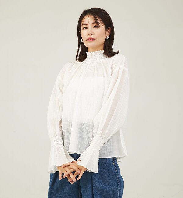 abahouse mavie「シアーシャーリングブラウス」|シャツ・ブラウス|