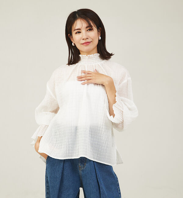 abahouse mavie「シアーシャーリングブラウス」|シャツ・ブラウス|