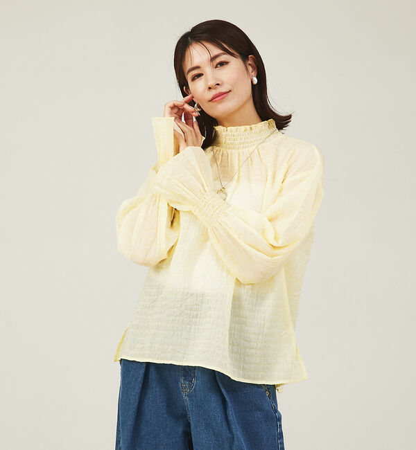 abahouse mavie「シアーシャーリングブラウス」|シャツ・ブラウス|