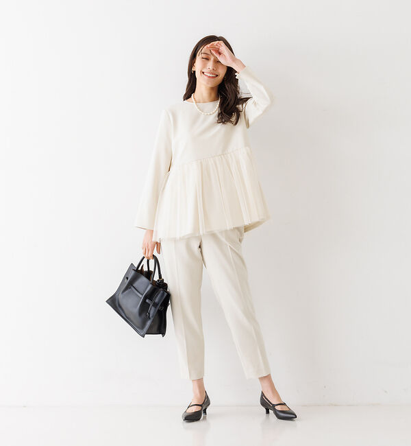 abahouse mavie「【エニデイカセット】チュールブラウス＆テーパードパンツ」|シャツ・ブラウス|