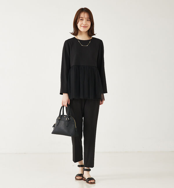 abahouse mavie「【エニデイカセット】チュールブラウス＆テーパードパンツ」|シャツ・ブラウス|