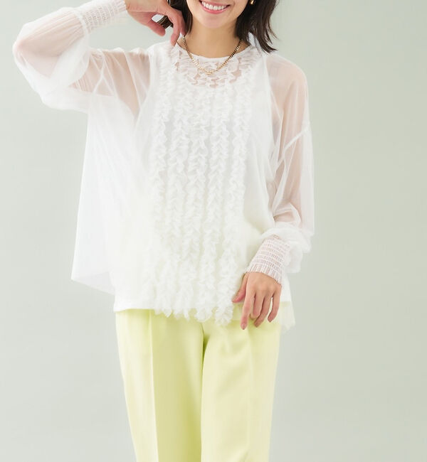 abahouse mavie「チュールブラウス(タンク付き)」|シャツ・ブラウス|