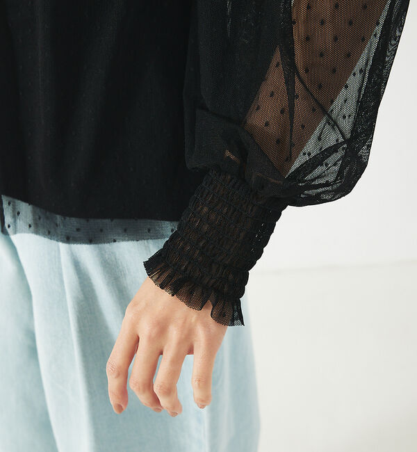 abahouse mavie「チュールブラウス(タンク付き)」|シャツ・ブラウス|