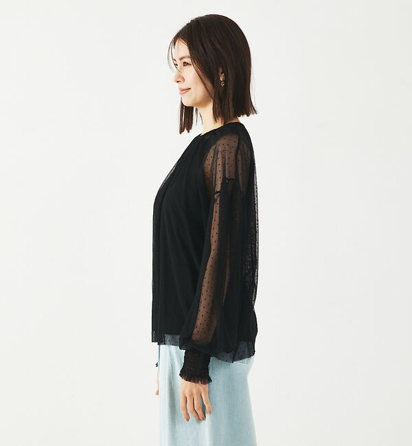 abahouse mavie「チュールブラウス(タンク付き)」|シャツ・ブラウス|