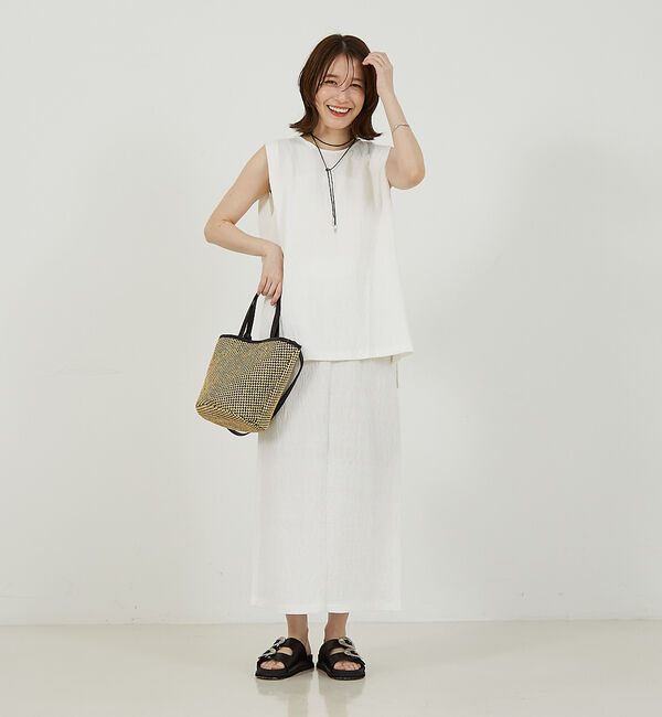 abahouse mavie「【セットアップ対応】楊柳バックジップノースリプルオーバー」|シャツ・ブラウス|