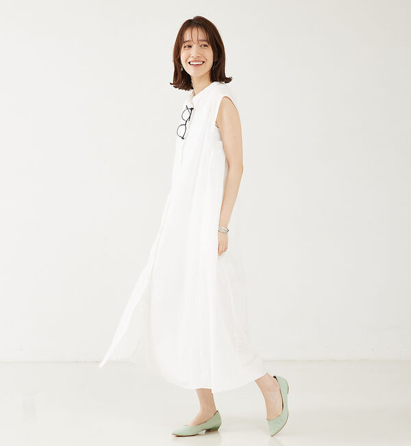 abahouse mavie「【大人のいちまんワンピ】ブロードノースリシャツワンピ」|ワンピース|