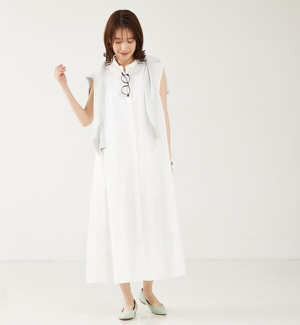 abahouse mavie「【大人のいちまんワンピ】ブロードノースリシャツワンピ」|ワンピース|