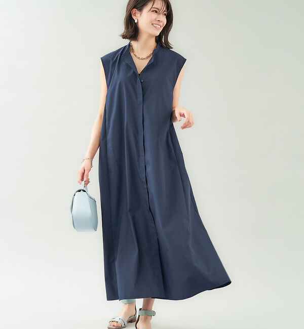 abahouse mavie「【大人のいちまんワンピ】ブロードノースリシャツワンピ」|ワンピース|