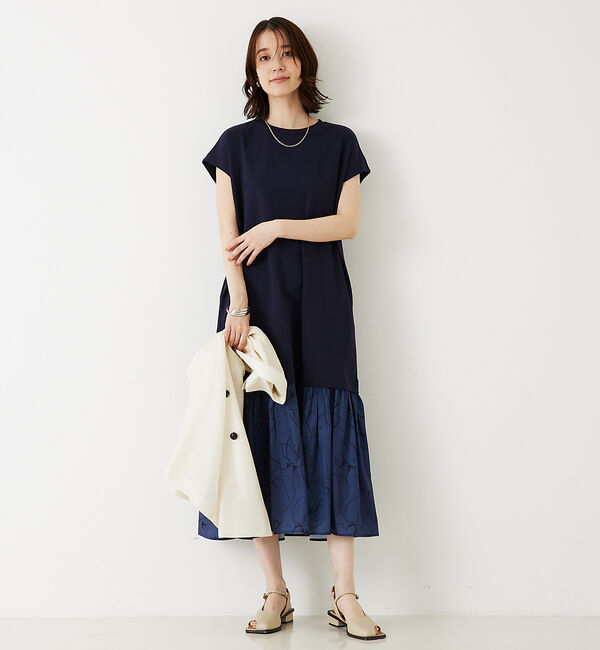 abahouse mavie「【大人のいちまんワンピ】プリントコンビワンピ」|ワンピース|