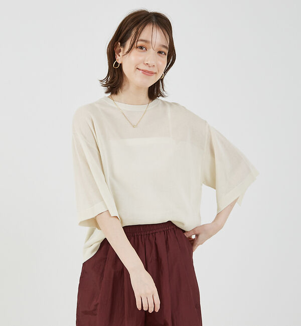 abahouse mavie「シアーニットプルオーバー」|ニット・セーター|