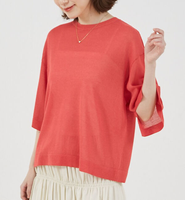 abahouse mavie「シアーニットプルオーバー」|ニット・セーター|ピンク