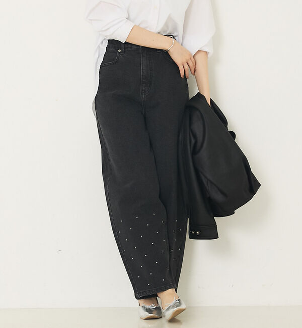abahouse mavie「オリジナルカーブデニム（ラインストーン付き）」|デニム|