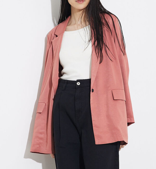NOMINE「スリットスリーブルーズジャケット」|テーラードジャケット|サーモンピンク