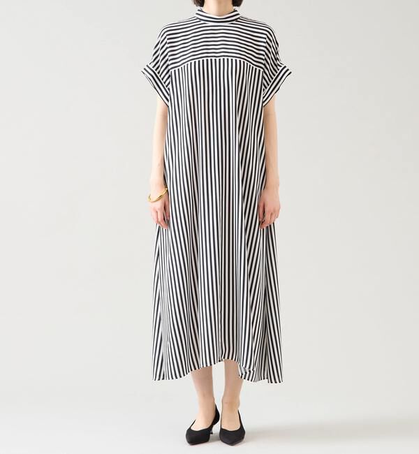TIARA「ストライププリントバイカラーベルトワンピース」|ワンピース|