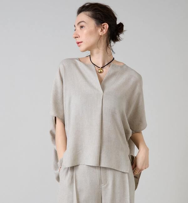 Liesse「《 定番 》トリアセ混スキッパードルマンブラウス」|シャツ・ブラウス|