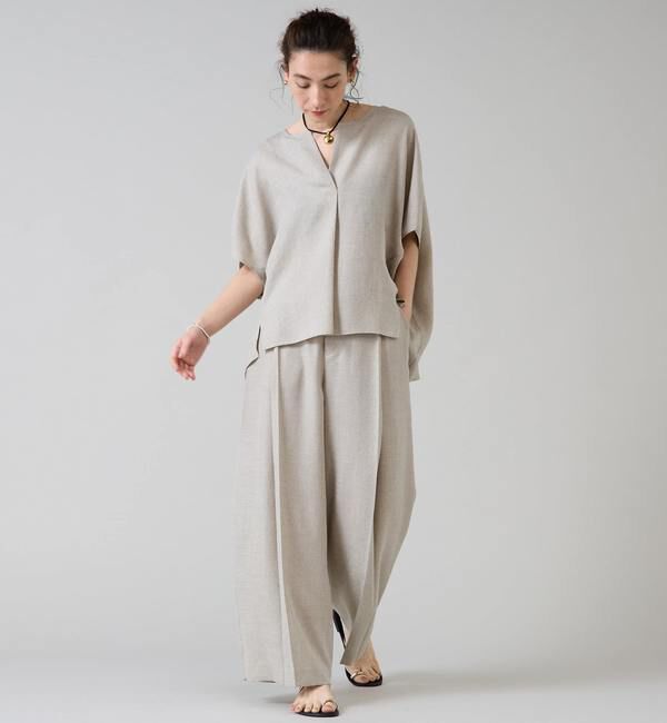 Liesse「《 定番 》トリアセ混スキッパードルマンブラウス」|シャツ・ブラウス|