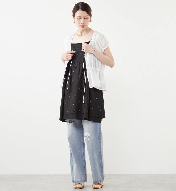 SOFFITTO「ドット刺繍キャミワンピース」|ワンピース|