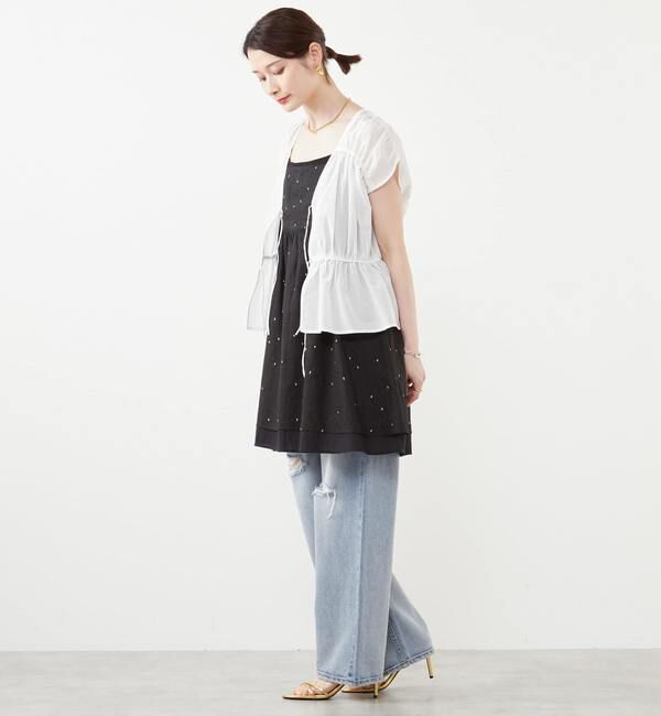 SOFFITTO「ドット刺繍キャミワンピース」|ワンピース|