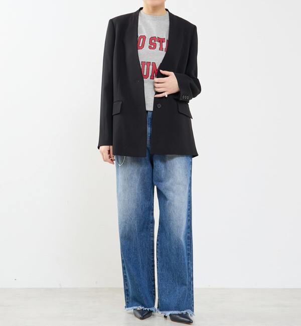 Soffitto「《2WAYストレッチ・紫外線防止・接触冷感》ノーカラージャケット」|ノーカラージャケット|