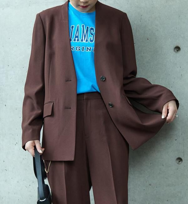 Soffitto「《2WAYストレッチ・紫外線防止・接触冷感》ノーカラージャケット」|ノーカラージャケット|