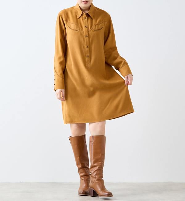 A_「【A_/エース】スウェード調ワンピース」|ワンピース|