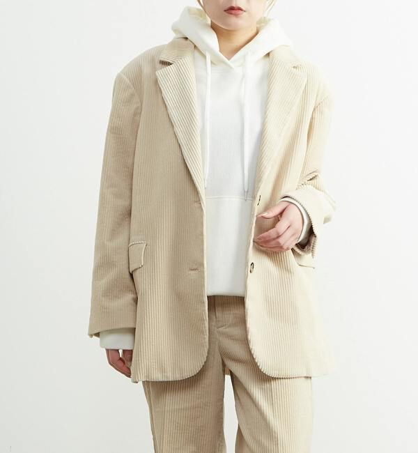 A_「【A_/エース】オーバーサイズコールジャケット」|テーラードジャケット|ベージュ