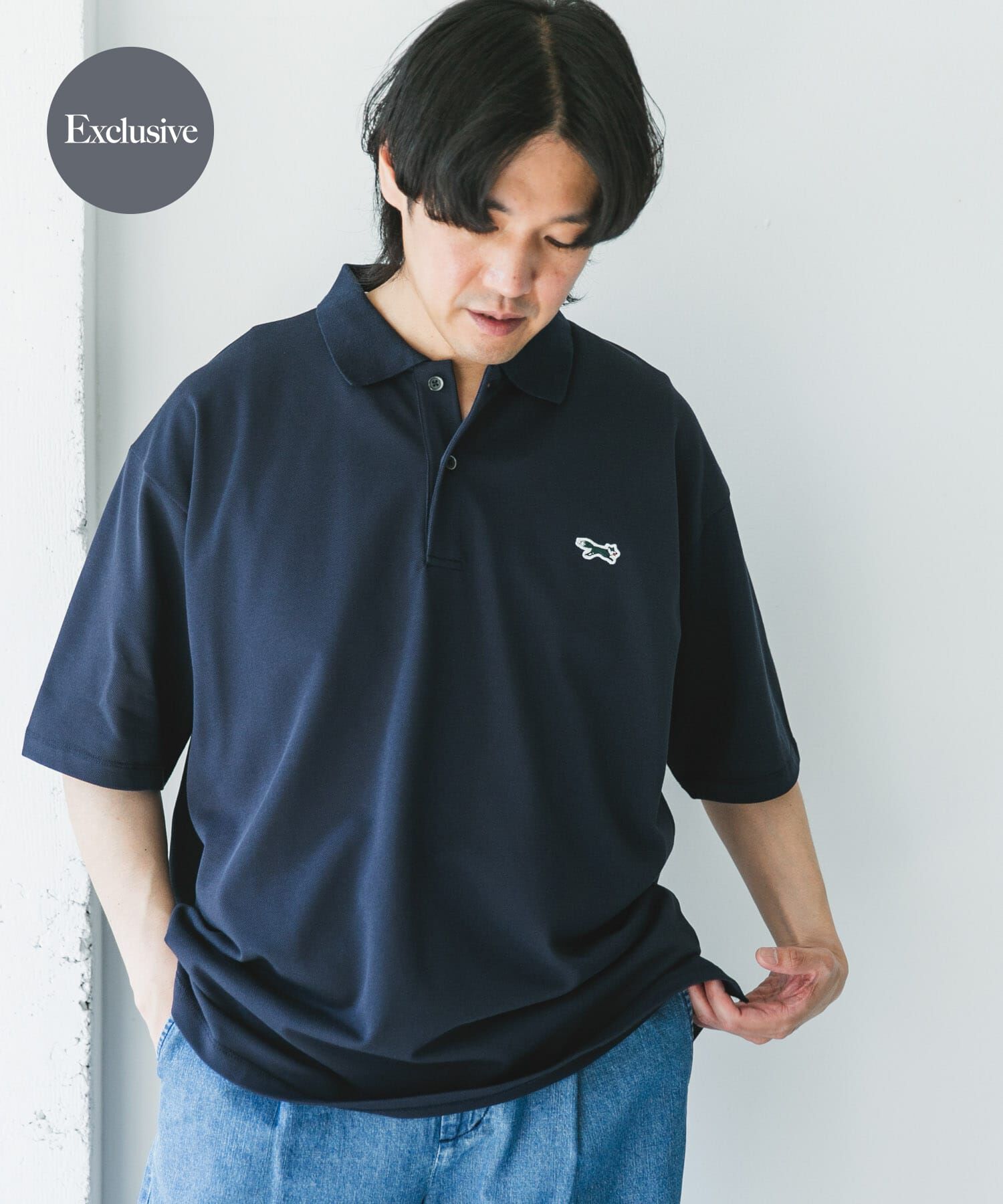 URBAN RESEARCH DOORS「『XLサイズ/WEB限定』『別注』PENNEYS&times;DOORS　THE FOX 鹿の子 ポロシャツ」|ポロシャツ|ネイビー