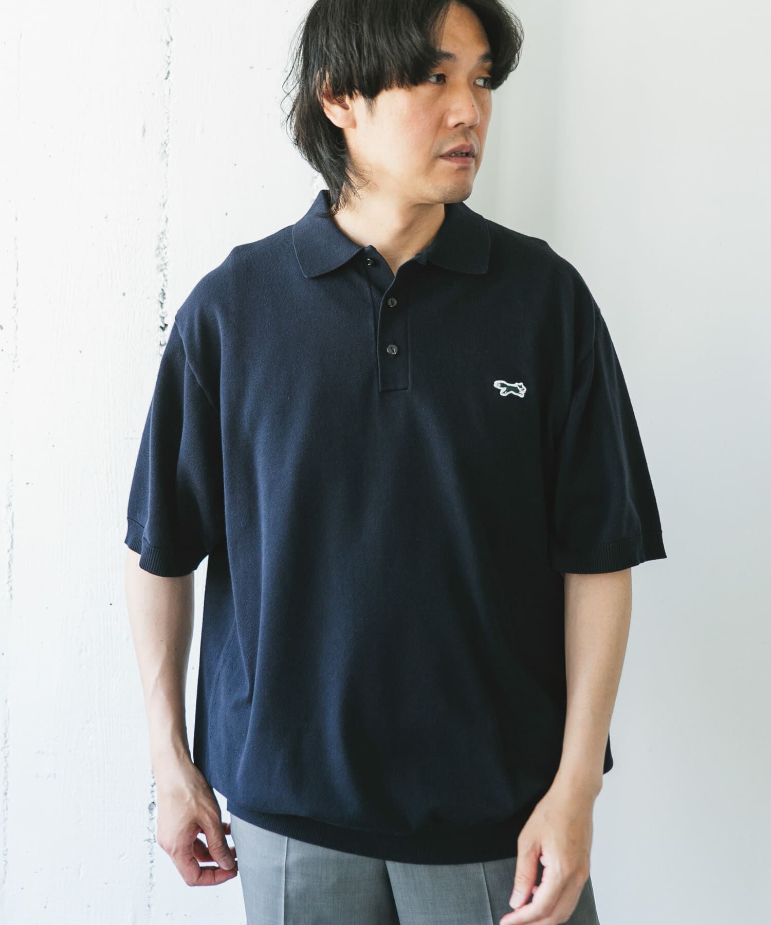 URBAN RESEARCH DOORS「『XLサイズ/WEB限定』『別注』PENNEYS&times;DOORS　THE FOX ハイゲージ ニットポロ」|ポロシャツ|