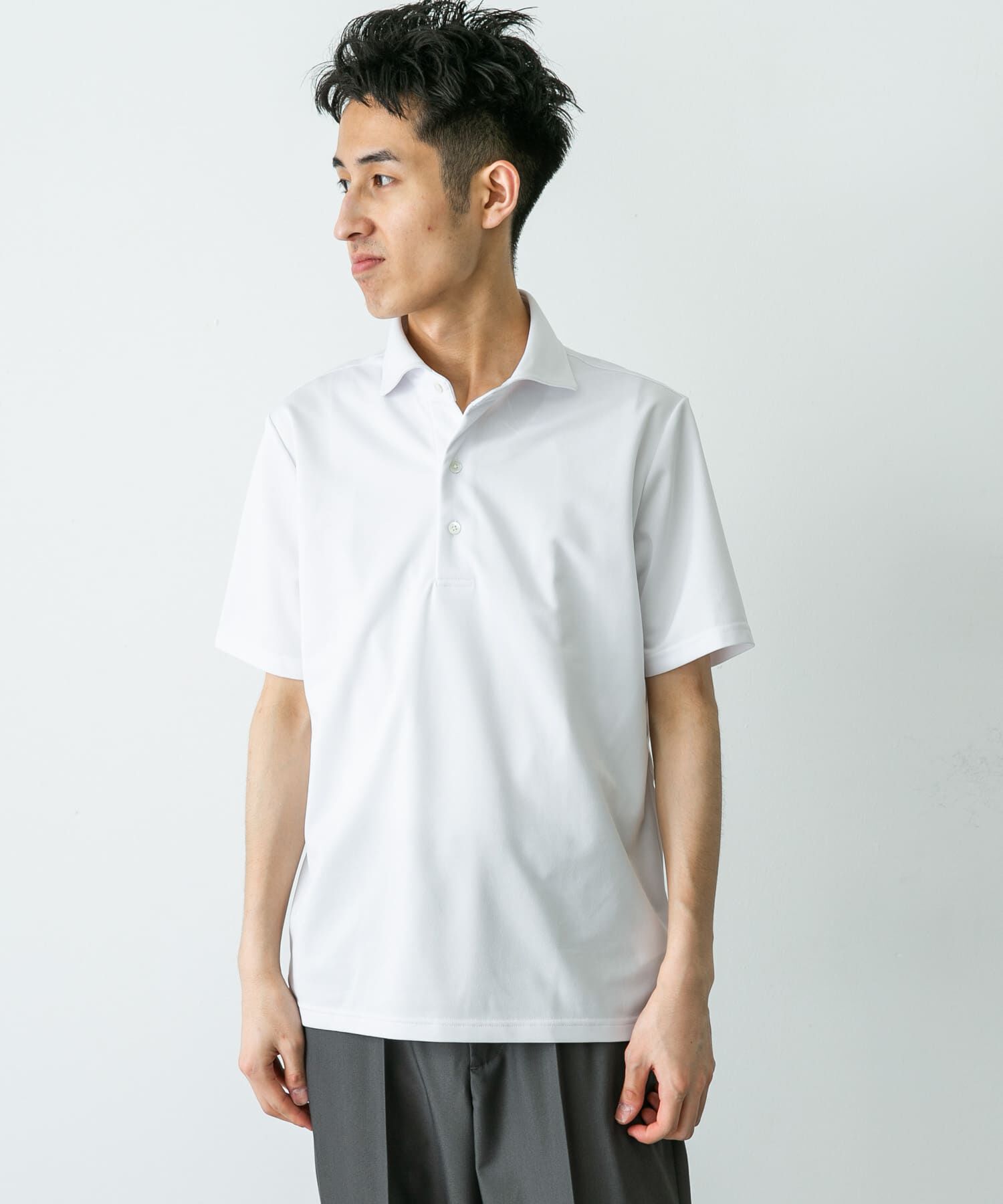 URBAN RESEARCH DOORS「『イージーケア/速乾性』LIFE STYLE TAILOR　トリコット半袖プルオーバー」|シャツ・ブラウス|