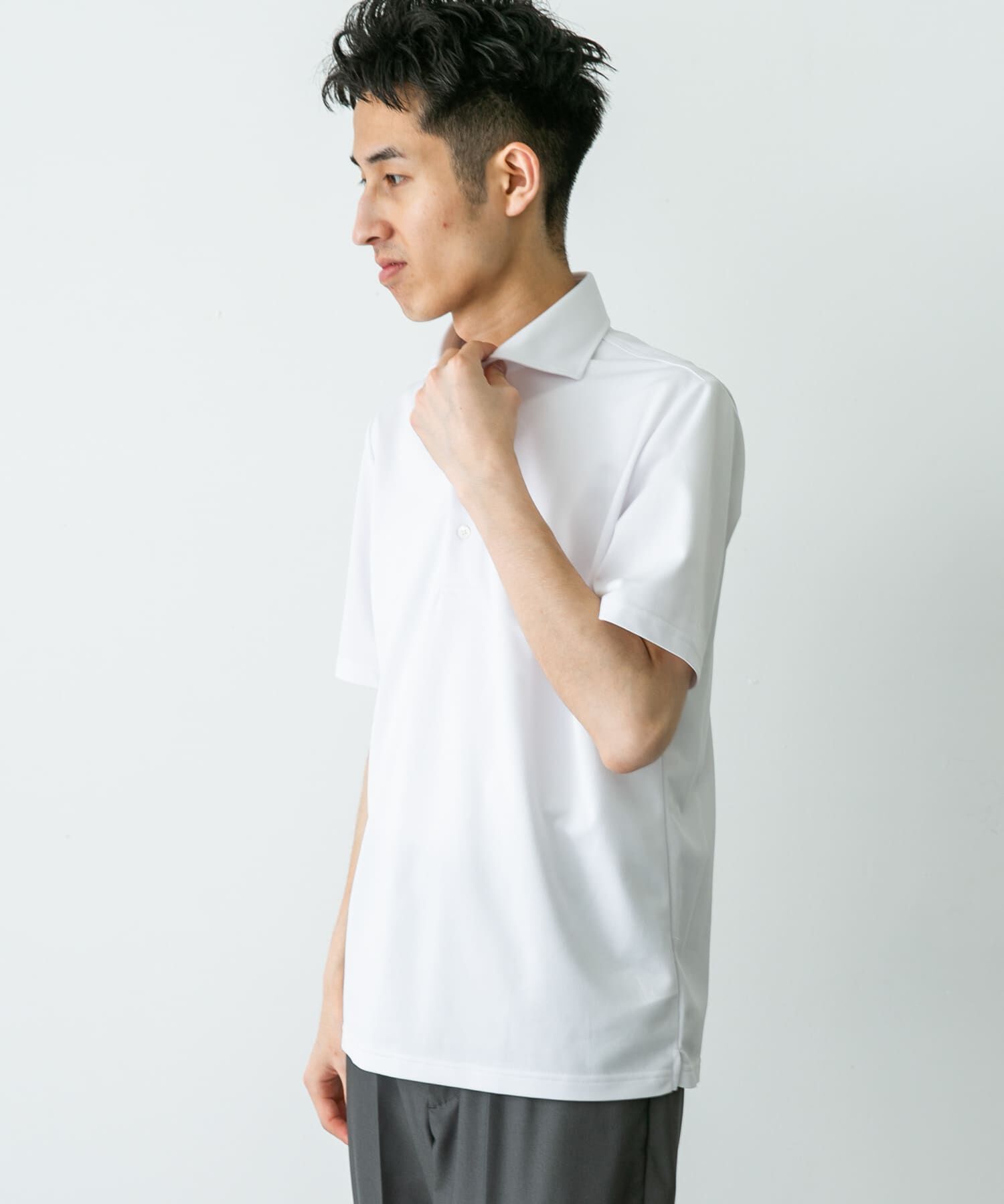 URBAN RESEARCH DOORS「『イージーケア/速乾性』LIFE STYLE TAILOR　トリコット半袖プルオーバー」|シャツ・ブラウス|