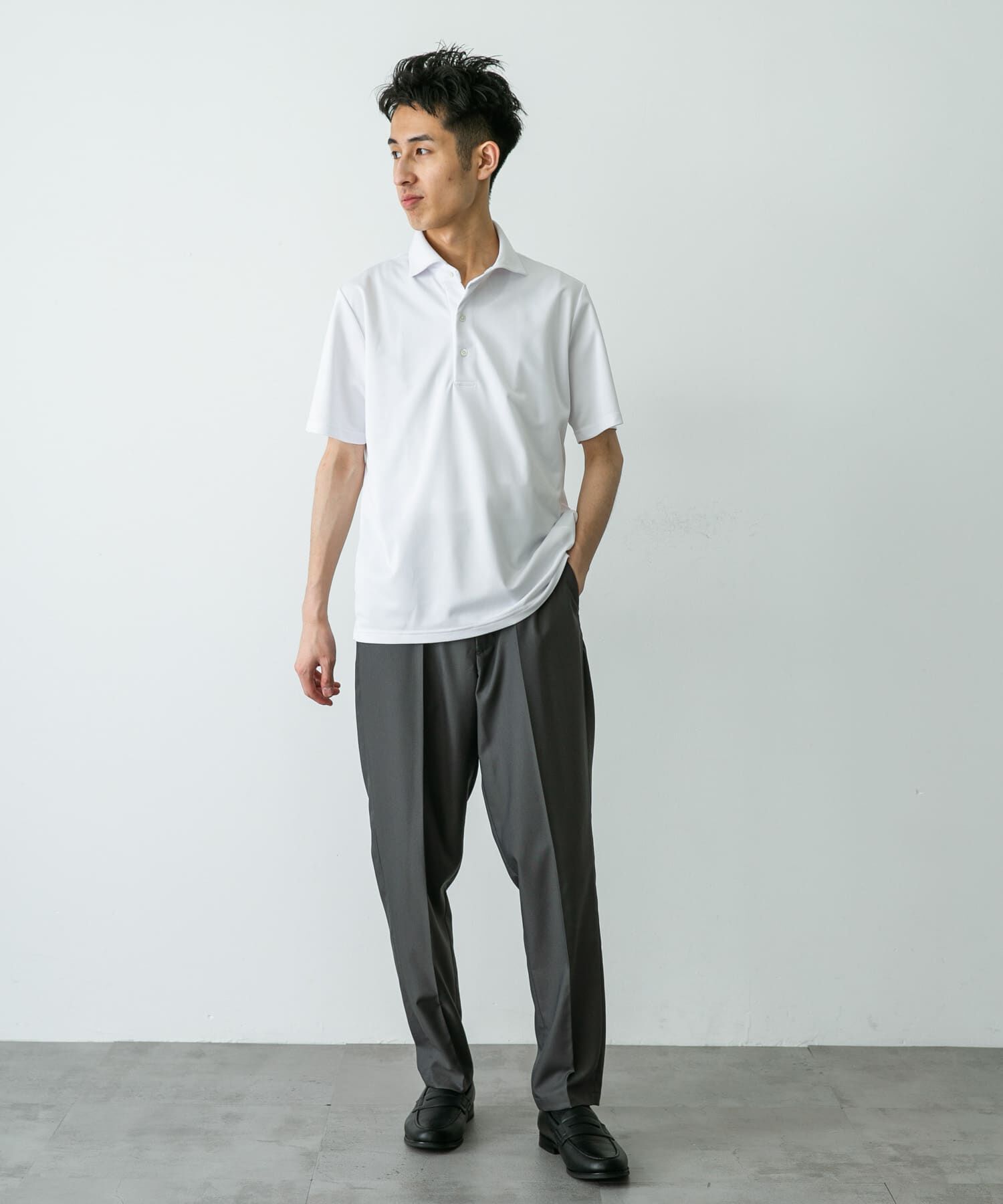 URBAN RESEARCH DOORS「『イージーケア/速乾性』LIFE STYLE TAILOR　トリコット半袖プルオーバー」|シャツ・ブラウス|