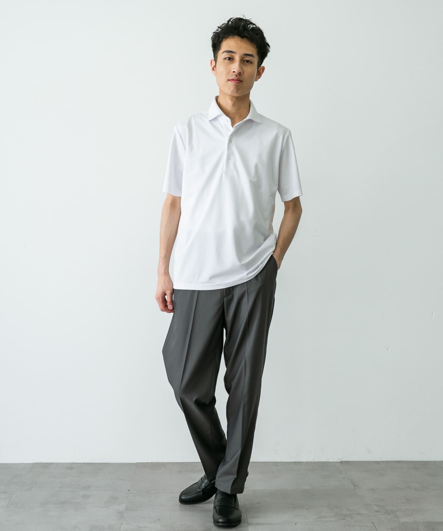 URBAN RESEARCH DOORS「『イージーケア/速乾性』LIFE STYLE TAILOR　トリコット半袖プルオーバー」|シャツ・ブラウス|