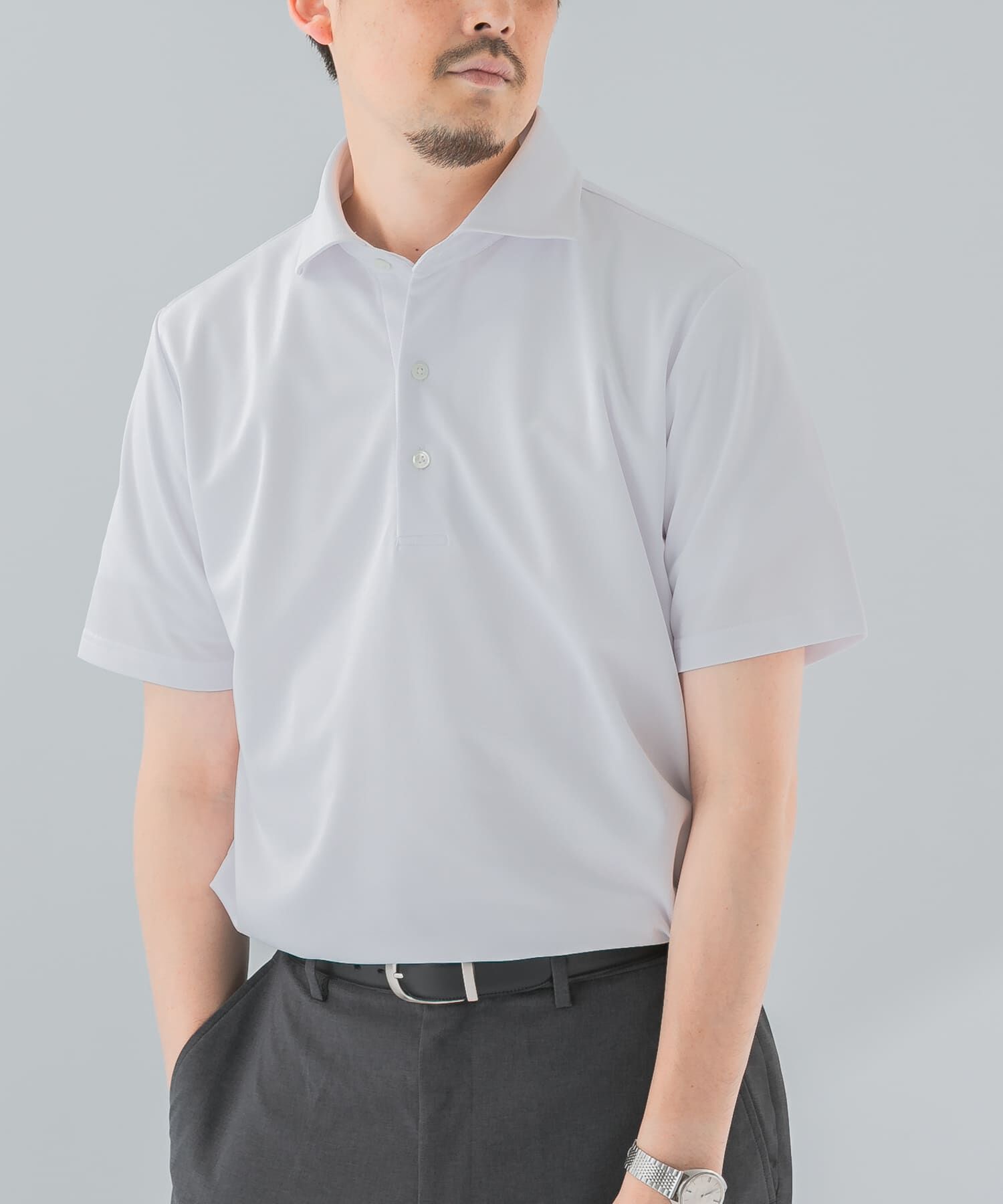 URBAN RESEARCH DOORS「『イージーケア/速乾性』LIFE STYLE TAILOR　トリコット半袖プルオーバー」|シャツ・ブラウス|