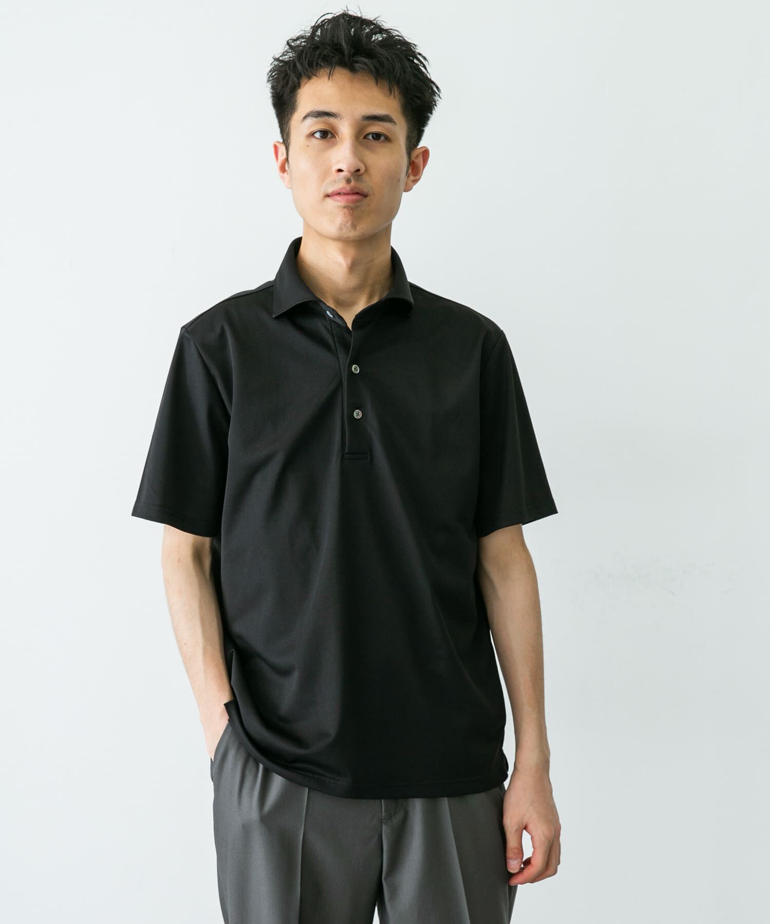 URBAN RESEARCH DOORS「『イージーケア/速乾性』LIFE STYLE TAILOR　トリコット半袖プルオーバー」|シャツ・ブラウス|