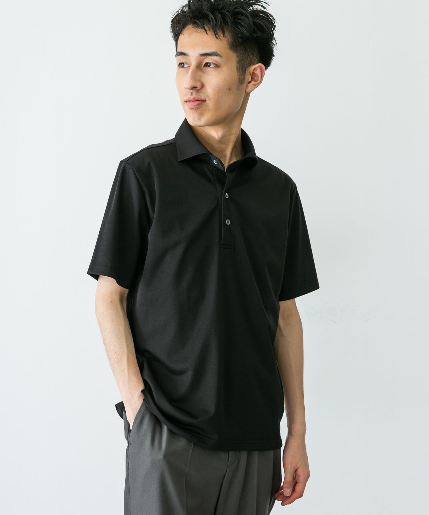 URBAN RESEARCH DOORS「『イージーケア/速乾性』LIFE STYLE TAILOR　トリコット半袖プルオーバー」|シャツ・ブラウス|