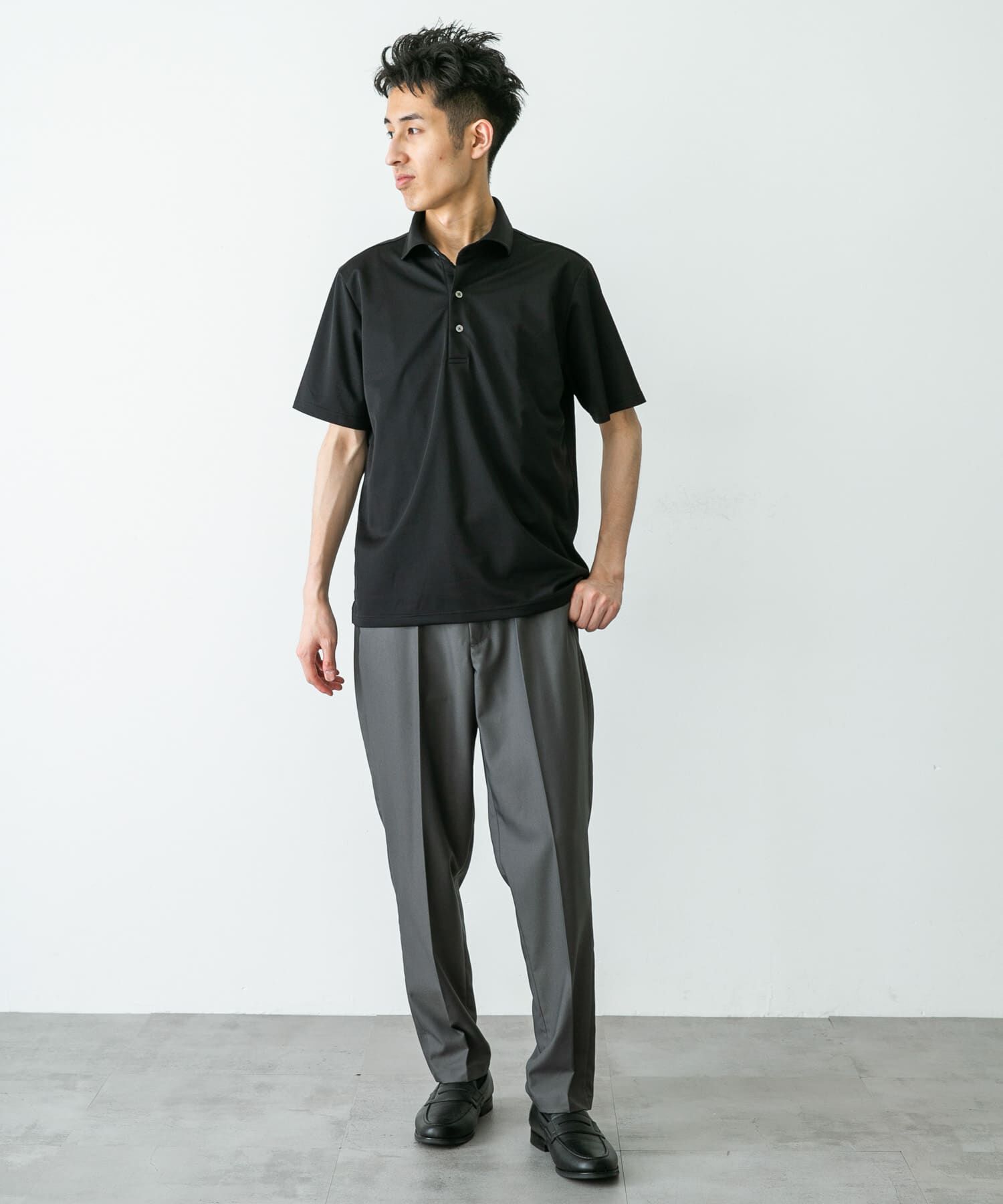 URBAN RESEARCH DOORS「『イージーケア/速乾性』LIFE STYLE TAILOR　トリコット半袖プルオーバー」|シャツ・ブラウス|